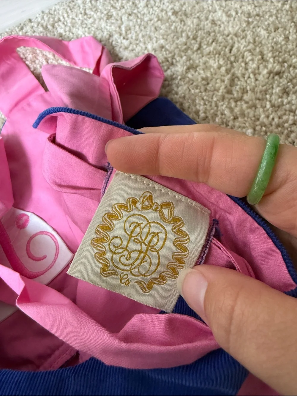 The Beaufort Bonnet Company Blue Romper with Pink Details